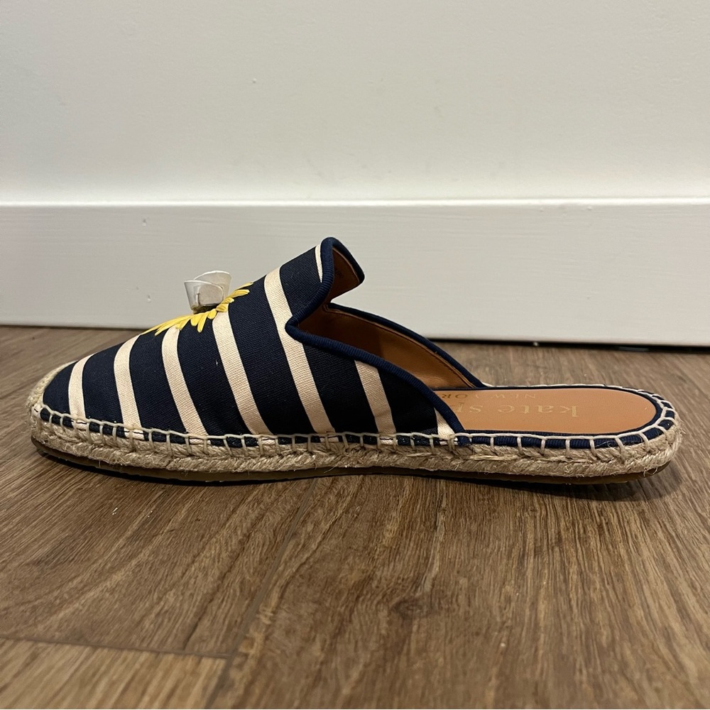 Kate Spade ♠️ Solero navy & cream stripe flower espadrille - NWOT size 7.5 - Picture 15 of 16